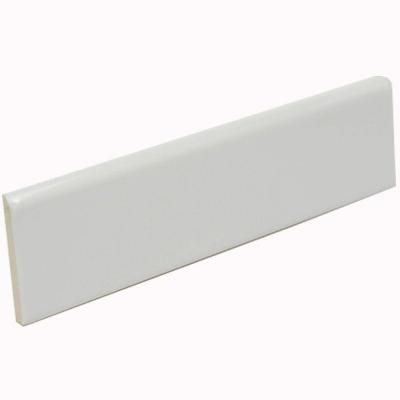 Bright Snow White 2 in. x 8 in. Ceramic Surface Bullnose Wall Tile