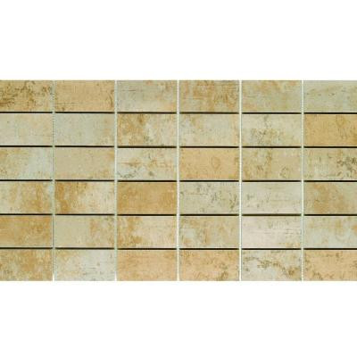 Argos 13 in. x 24 in. Beige Porcelain Mesh-Mounted Mosaic Tile-DISCONTINUED