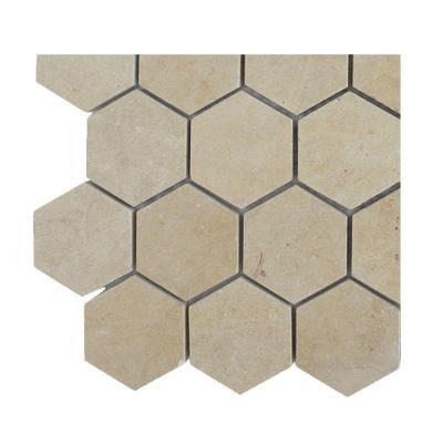 Jer Gold Hexagon Polished Natural Stone Floor and Wall Tile - 6 in. x 6 in. Tile Sample-DISCONTINUED