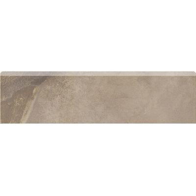 Jade 3 in. x 13 in. Taupe Porcelain Bullnose Floor and Wall Trim Tile