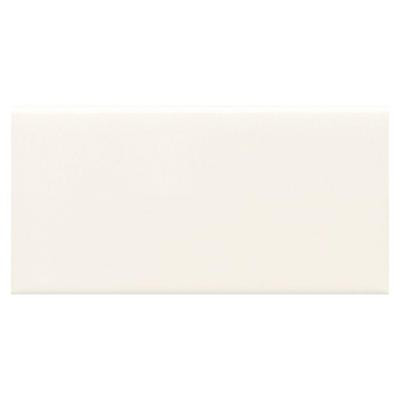 Semi-Gloss White 2 in. x 6 in. Glazed Ceramic Bullnose Cap Wall Tile