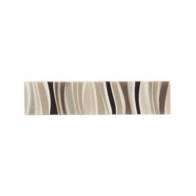 Modern Dimensions 2 in. x 8 in. Multi-Brown Lines Accent Tile