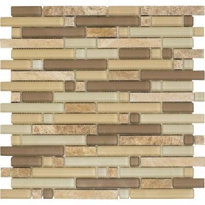 Varietals Sylvaner-1654 Stone And Glass Blend 12 in. x 12 in. Mesh Mounted Floor & Wall Tile (5 sq. ft.)