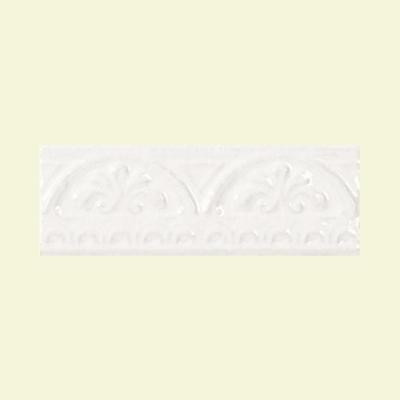 Fashion Accents Arctic White Arches 3 in. x 8 in. Ceramic Liner Wall Tile