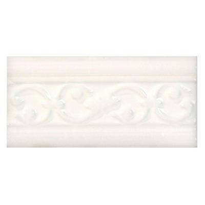 Fashion Accents White 4 in. x 8 in. Ceramic Nexus Listello Wall Tile-DISCONTINUED