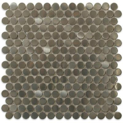 Silver Metal Stainless Steel Penny Round Floor and Wall Tiles