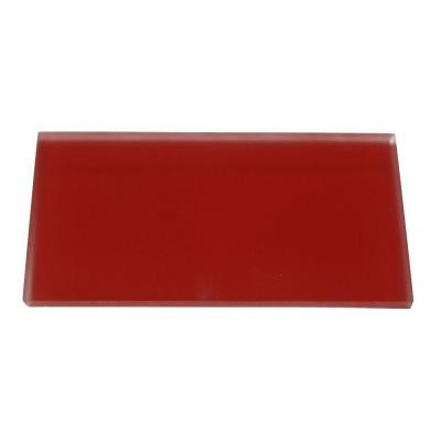 Contempo 3 in. x 6 in. x 5 mm Lipstick Red Frosted Glass Floor and Wall Tile