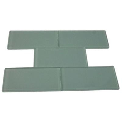 Contempo Seafoam Polished 3 in. x 6 in. x 8 mm Glass Subway Tile