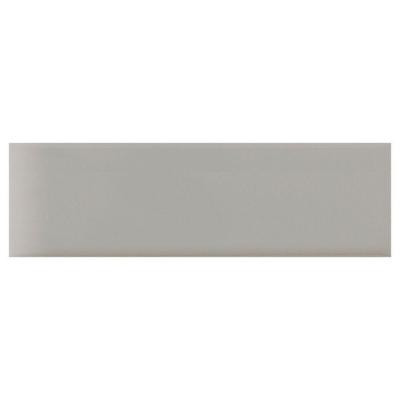 Modern Dimensions Gloss Desert Gray 2-1/8 in. x 8-1/2 in. Ceramic Surface Bullnose Wall Tile-DISCONTINUED