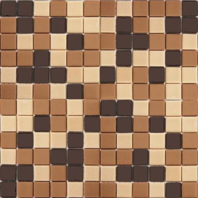 Coffeez Coffee Blend-1104 Mosaic Recycled Glass 12 in. x 12 in. Mesh Mounted Floor & Wall Tile (5 sq. ft.)