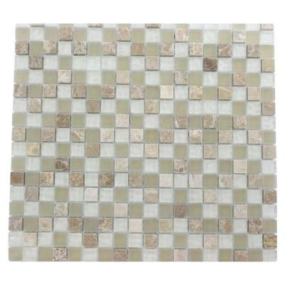 Champs-Elysee Blend 12 in. x 12 in. x 8 mm Glass Mosaic Floor and Wall Tile