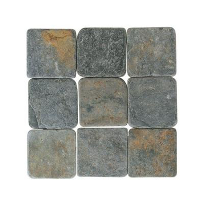 Travertine Indian Multicolor 12 in. x 12 in. Tumbled Stone Floor and Wall Tile (10 sq. ft. / case)