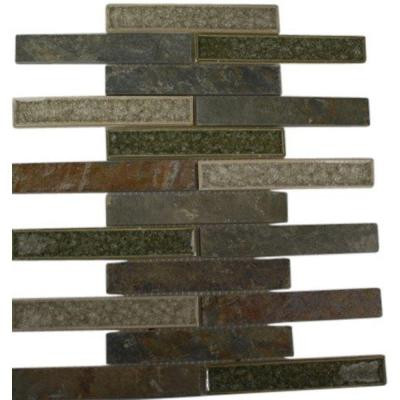 Roman Selection Emperial Slate 12 in. x 12 in. x 8 mm Glass Floor and Wall Tile
