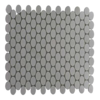Orbit White Thassis Ovals Marble 12 in. x 12 in. x 8 mm Mosaic Floor and Wall Tile