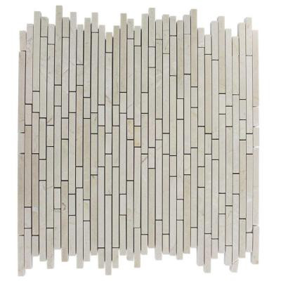Windsor Random Crema Marfil Pattern 12 in. x 12 in. Marble Mosaic Floor and Wall Tile
