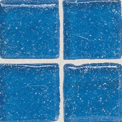 Sonterra Glass Crystal Blue 12 in. x 12 in. x 6 mm Glass Sheet Mounted Mosaic Wall Tile-DISCONTINUED