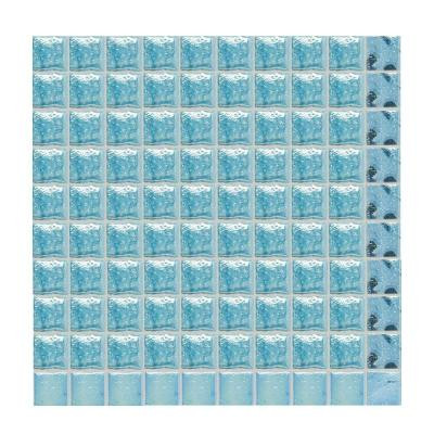 Sonterra Glass Light Blue Iridescent 12 in. x 12 in. x 6mm Glass Mosaic Wall Tile (10 sq. ft. / case)-DISCONTINUED