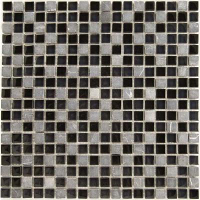 Dancez Fandango Stone and Glass Blend Mesh Mounted Floor and Wall Tile - 3 in. x 3 in. Tile Sample
