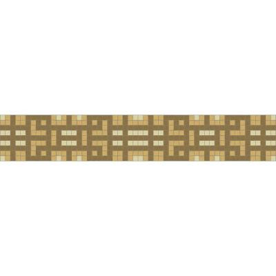 Lattice Caramel Border 117.5 in. x 4 in. Glass Wall and Light Residential Floor Mosaic Tile