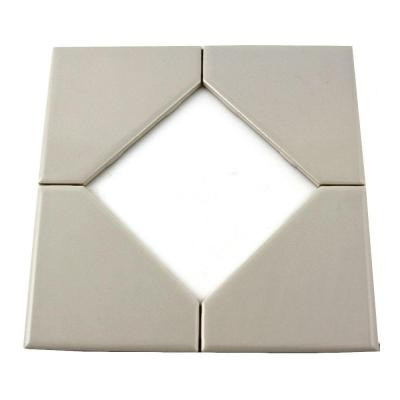 Semi-Gloss White 8 in. x 8 in. Ceramic Diamond Insert Accent Tile