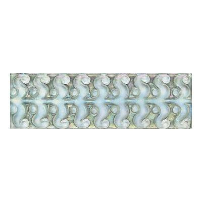 Cristallo Glass Aquamarine 3 in. x 8 in. Perennial Glass Accent Wall Tile
