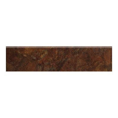 Imperial Slate 3 in. x 12 in. Rust Ceramic Bullnose Floor and Wall Tile
