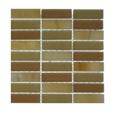 Contempo Hampton Blend 1/2 in. x 2 in. Marble And Glass Tile Sample-DISCONTINUED