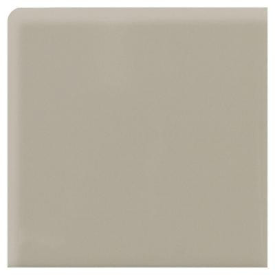 Semi-Gloss Architectural Gray 6 in. x 6 in. Ceramic Bullnose Corner Wall Tile