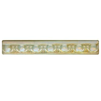 Edgewater Egg and Dart Dune 7-7/8 in. x 1-1/4 in. Glass Liner Wall Tile-DISCONTINUED