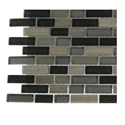 Naiad Blend Bricks 1/2 in. x 2 in. Marble and Glass Tile Brick Pattern - 6 in. x 6 in. Floor and Wall Tile Sample