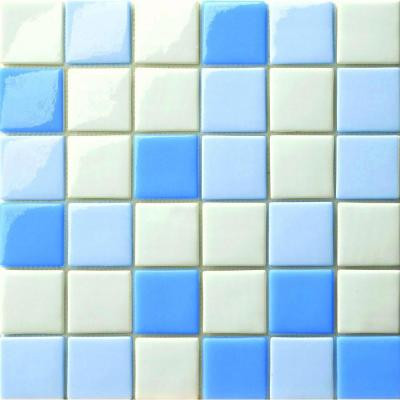 12.5 in. x 12.5 in. Capri Azzurro Mix Glossy Glass Tile-DISCONTINUED