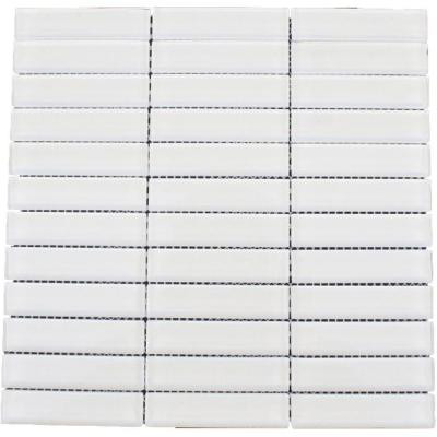 Contempo Bright White Polished 12 in. x 12 in. x 8 mm Glass Mosaic Floor and Wall Tile