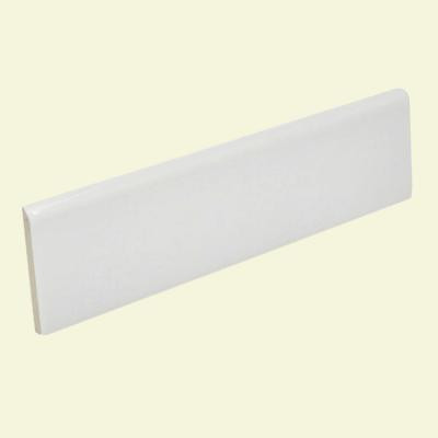 Color Collection Bright White Ice 2 in. x 8 in. Ceramic Surface Bullnose Wall Tile