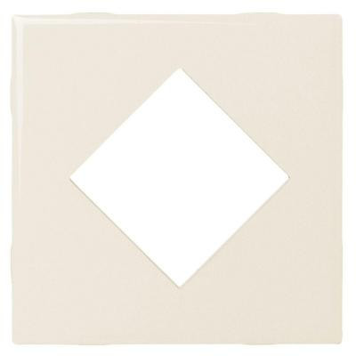 Fashion Accents Almond 4 in. x 4 in. Ceramic Diamond Insert Wall Tile-DISCONTINUED