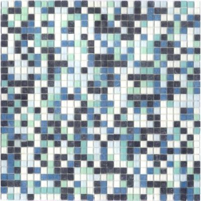12.8 in. x 12.8 in. Venice Caribbean Mix Frosted Glass Tile-DISCONTINUED