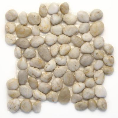 Anatolia White Onyx 12 in. x 12 in. x 12.7 mm Natural Stone Pebble Mesh-Mounted Mosaic Tile (10 sq. ft./case)