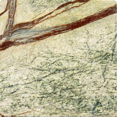 Verde Amazonia 4 in. x 4 in. Tumbled Marble Floor and Wall Tile (1 sq. ft. / case)