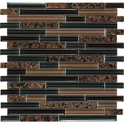 Spectrum Tropical Brown-1665 Granite And Glass Blend 12 in. x 12 in. Mesh Mounted Floor & Wall Tile (5 sq. ft.)