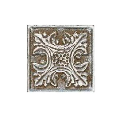 Pangea Metals Iron 2-1/4 in. x 2-1/4 in. Floral Dot Floor and Wall Tile