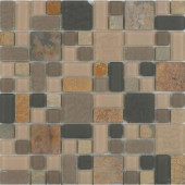 No Ka 'Oi Hana-Ha420 Stone And Glass Blend Mesh Mounted Floor and Wall Tile - 3 in. x 3 in. Tile Sample