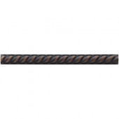 1/2 in. x 6 in. Cast Metal Rope Liner Dark Oil Rubbed Bronze Tile (18 pieces / case) - Discontinued