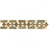 Stone Decorative Accents Diamond Dream 2-3/8 in. x 12 in. Marble Accent Wall Tile