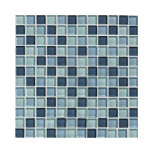 Glass Reflections Winter Blue 12 in. x 12 in. x 8mm Glass Mesh-Mounted Mosaic Wall Tile (10 sq. ft. / case)-DISCONTINUED