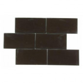 Contempo 3 in. x 6 in. Mahogany Frosted Glass Tile-DISCONTINUED