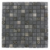 Tapestry 12 in. x 12 in. x 8 mm Marble Glass and Metal Mosaic Floor and Wall Tile
