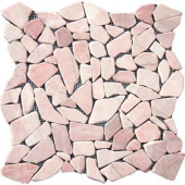 Buff Flat Pebbles 16 in. x 16 in. x 10 mm Tumbled Marble Mesh-Mounted Mosaic Tile (12.46 sq. ft. / case)