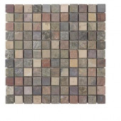 Tumbled Mixed Slate 12 in. x 12 x 8 mm Mosaic Floor Wall Tile
