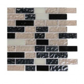 Tapestry Roadway 1/2 in. x 2 in. Marble And Glass Tiles - 6 in. x 6 in. Tile Sample-DISCONTINUED