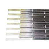 Metal Silver Stainless Steel 1/2 in. x 4 in. Stick Brick Tiles Tile Sample