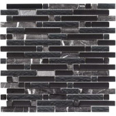 Varietals Zinfandel-1652 Stone And Glass Blend Mesh Mounted Floor and Wall Tile - 2 in. x 12 in. Tile Sample